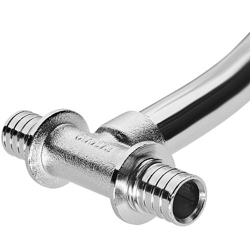 ROMMER Трубка для подключения радиатора Т-образная 16х15х16, L=250мм для труб из сшитого полиэтилена осевая