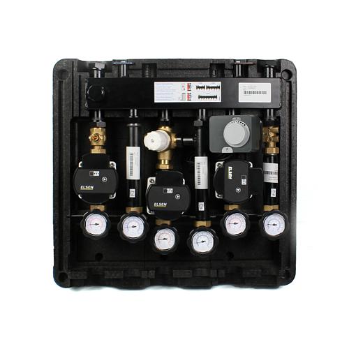 Elsen Комбинированная гребенка DN 20, с гидрострелкой, 3 контура, с крепежом и теплоизоляцией, Q=2 м³/ч