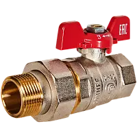 ROMMER Кран шаровой с американкой, ВР/НР, ручка бабочка 3/4"