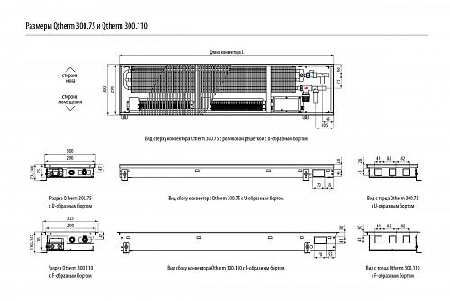 Varmann Qtherm 300-75-2250 Внутрипольный конвектор с принудительной конвекцией