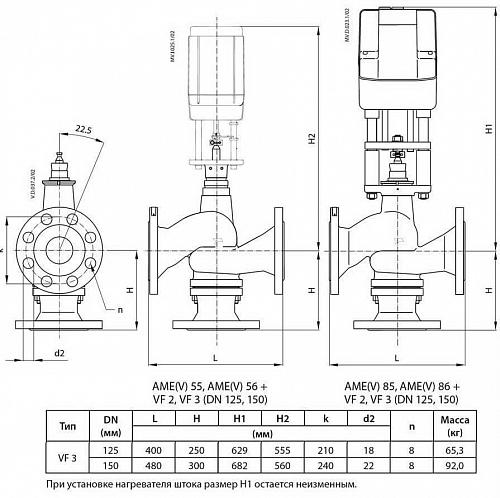 Danfoss VF 3 DN65 (065Z3361) Клапан регулирующий фланцевый Kvs-63 м3/ч