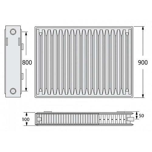 Kermi FKO 22 900x1200 панельный радиатор с боковым подключением