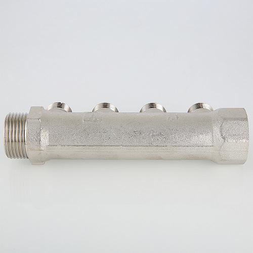 Valtec 3/4", 4 х 1/2" Коллектор с наружной резьбой 4 вых. (плоское уплотнение)