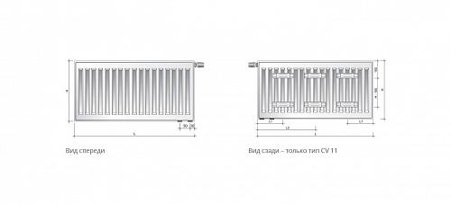 Purmo Ventil Compact CV11 500x900 стальной панельный радиатор с нижним подключением