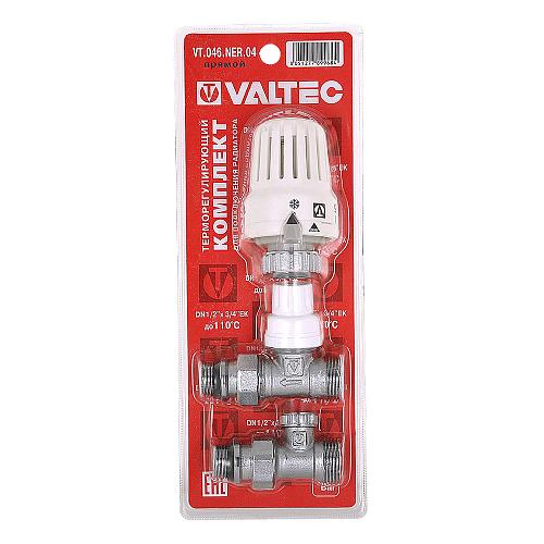 Valtec 1/2 x 3/4" Комплект терморегулируюшего оборудования для радиатора прямой с переходом на евроконус