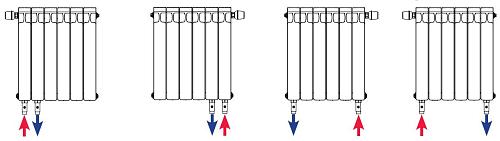 Rifar Alp Ventil 500 9 секции биметаллический радиатор с нижним левым подключением