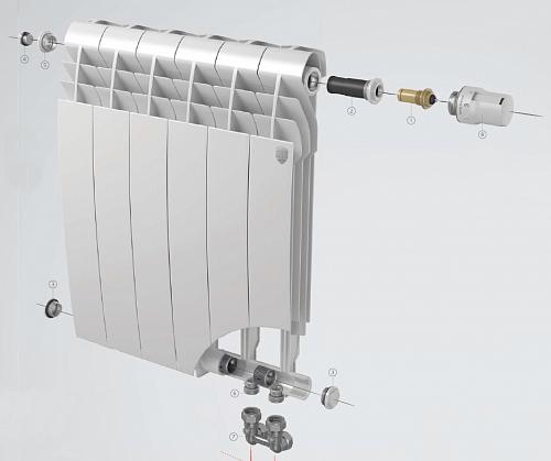 Royal Thermo Biliner 500 V Bianco Traffico /12 секции Биметаллический радиатор с нижним правым подключением