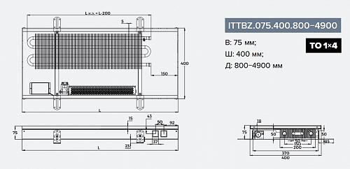 Itermic ITTBZ 075-2900-400 внутрипольный конвектор