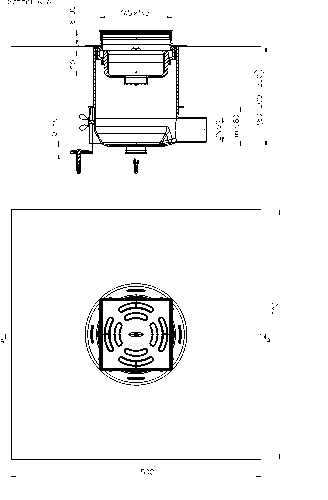HL 540 Трап с решеткой клик-клак с сухим сифоном горизонтальный выпуск DN50