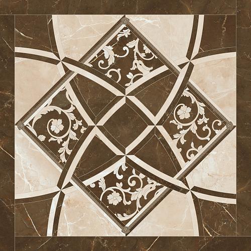 Versace Emote Fondo Intarsio Crema-Marrone 78x78 см Напольная плитка
