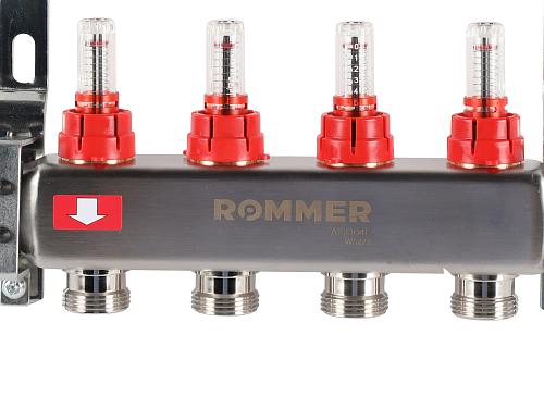 ROMMER Коллектор из нержавеющей стали с расходомерами 04 вых.