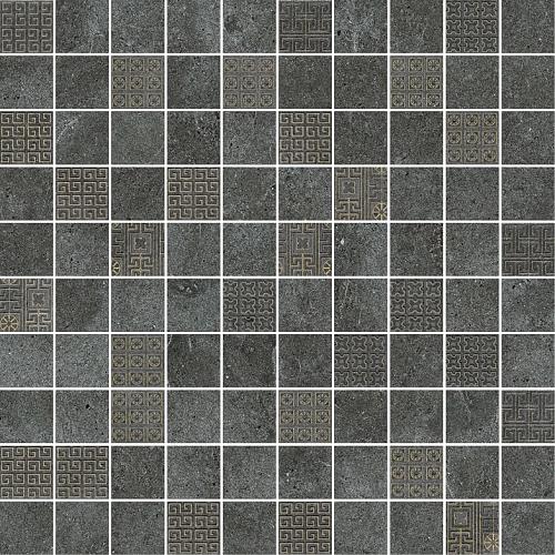 Versace Greek Mosaico T100 Decorato Antracite/Oro 40x40 см Мозаика