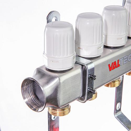 Valtec 1", 12 x 3/4", "евроконус" Коллекторный блок с регулировочными клапанами и расходомерами