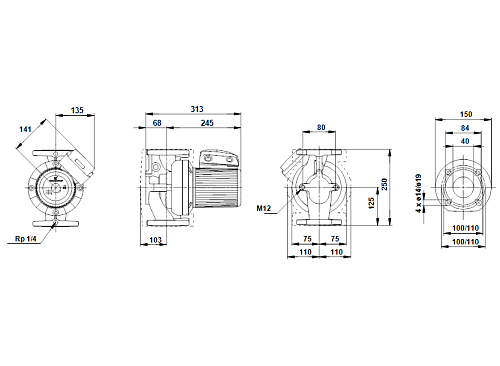 Grundfos 200 UPS 40/120 F /380V Циркуляционный насос