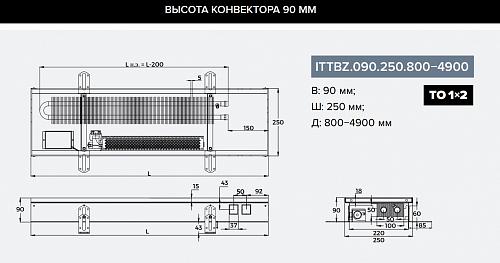 Itermic ITTBZ 090-1200-250 внутрипольный конвектор