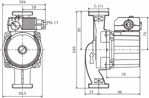 Wilo Star-RS 25/6-RG с гайками Циркуляционный насос