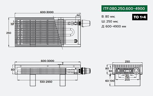 Itermic ITF 80-250-700 конвектор напольный