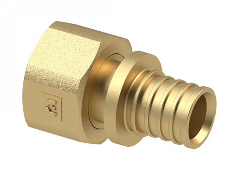 SPL Муфта переходная с накидной гайкой 20х3/4 (евроконус) для труб из сшитого полиэтилена, латунь