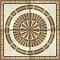 Porcelanite Dos 5008 Roseton Rect.Rodas Ivory 100x100 см Панно