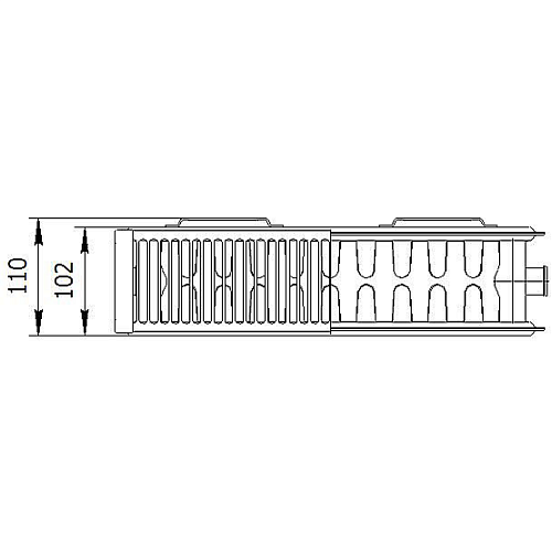 AXIS 22 500x1100 Ventil стальной панельный радиатор с нижним подключением