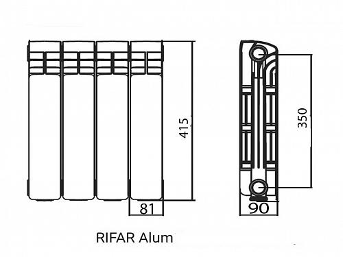 Rifar Alum 350 04 секции алюминиевый секционный радиатор