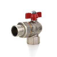 Elsen Кран шаровой угловой НВ 1/2" - 1/2", НВ, ручка - бабочка, с накидной гайкой