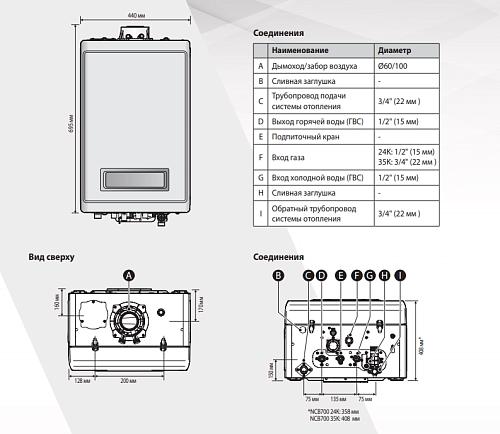Navien NCB700-35K конденсационный настенный газовый котел